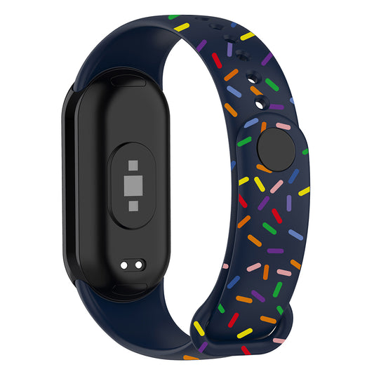 For Xiaomi Smart Band 8 Silicone Watch Strap Colorful Dot Replacement Wrist Band