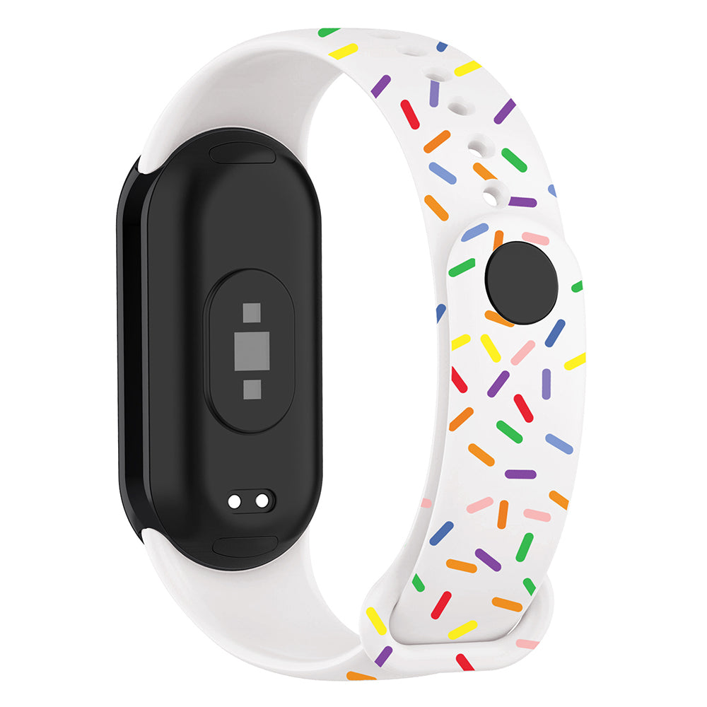 For Xiaomi Smart Band 8 Silicone Watch Strap Colorful Dot Replacement Wrist Band
