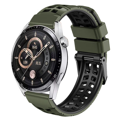For Huawei Watch 4 / 4 Pro / Watch 3 / 3 Pro Silicone Watch Band 22mm Textured Watch Strap with Dual Buckle
