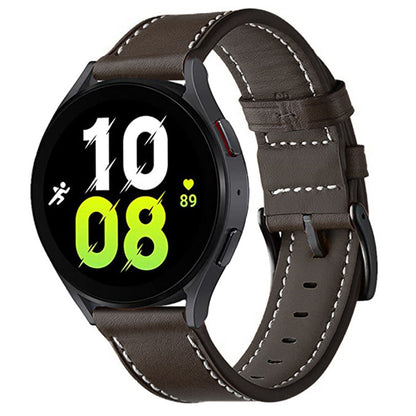For Garmin Forerunner 265 / 255 22mm Stitching Watch Strap Genuine Cow Leather Watchband