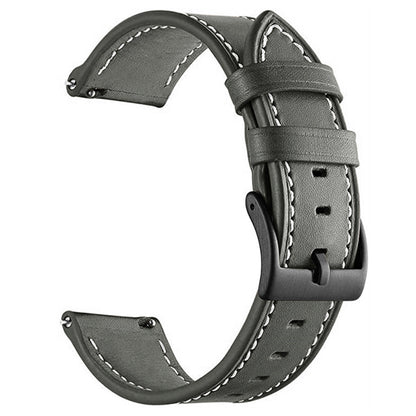 For Garmin Forerunner 265 / 255 22mm Stitching Watch Strap Genuine Cow Leather Watchband