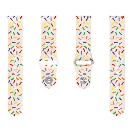 Silicone Watch Band for Huawei Watch 4  /  Watch 4 Pro  /  Watch 3  /  Watch 3 Pro , 22mm Printed Color Dot Quick Release Strap