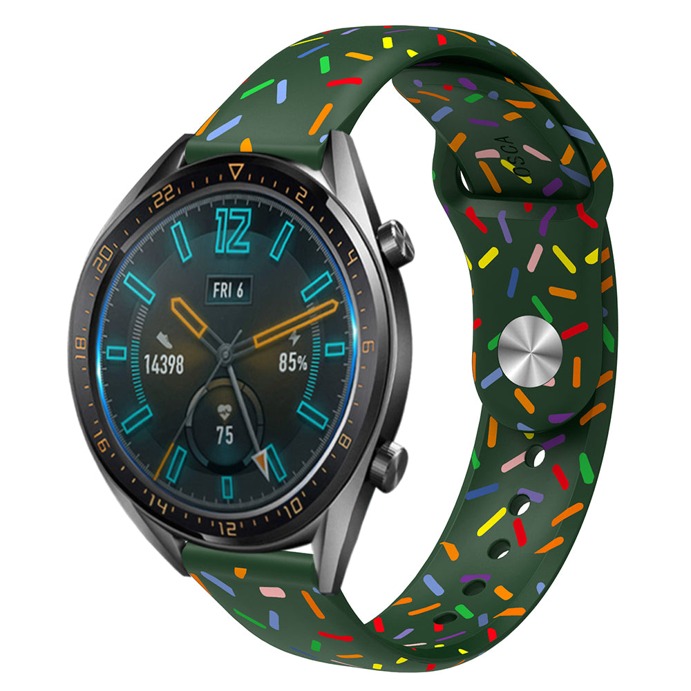 Silicone Watch Band for Huawei Watch 4  /  Watch 4 Pro  /  Watch 3  /  Watch 3 Pro , 22mm Printed Color Dot Quick Release Strap