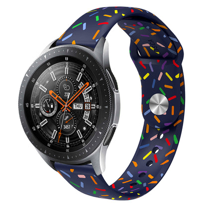 Silicone Watch Band for Huawei Watch 4  /  Watch 4 Pro  /  Watch 3  /  Watch 3 Pro , 22mm Printed Color Dot Quick Release Strap