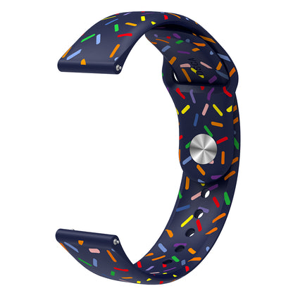 Silicone Watch Band for Huawei Watch 4  /  Watch 4 Pro  /  Watch 3  /  Watch 3 Pro , 22mm Printed Color Dot Quick Release Strap