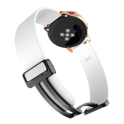 For Garmin Venu / Venu Sq / Venu Sq 2 /  Venu 2 Plus Watch Band 20mm Silicone Wrist Strap with Magnetic Folding Black Buckle