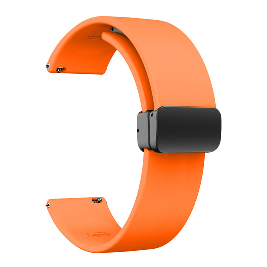 For Garmin Venu / Venu Sq / Venu Sq 2 /  Venu 2 Plus Watch Band 20mm Silicone Wrist Strap with Magnetic Folding Black Buckle