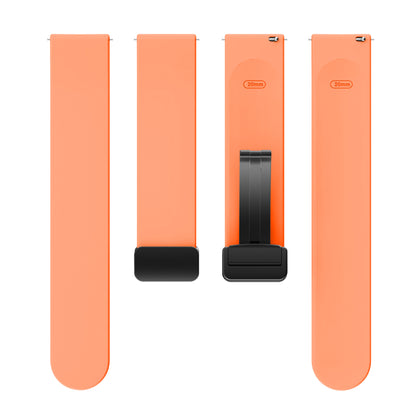 For Garmin Venu / Venu Sq / Venu Sq 2 /  Venu 2 Plus Watch Band 20mm Silicone Wrist Strap with Magnetic Folding Black Buckle