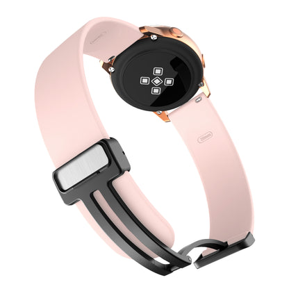 For Garmin Venu / Venu Sq / Venu Sq 2 /  Venu 2 Plus Watch Band 20mm Silicone Wrist Strap with Magnetic Folding Black Buckle
