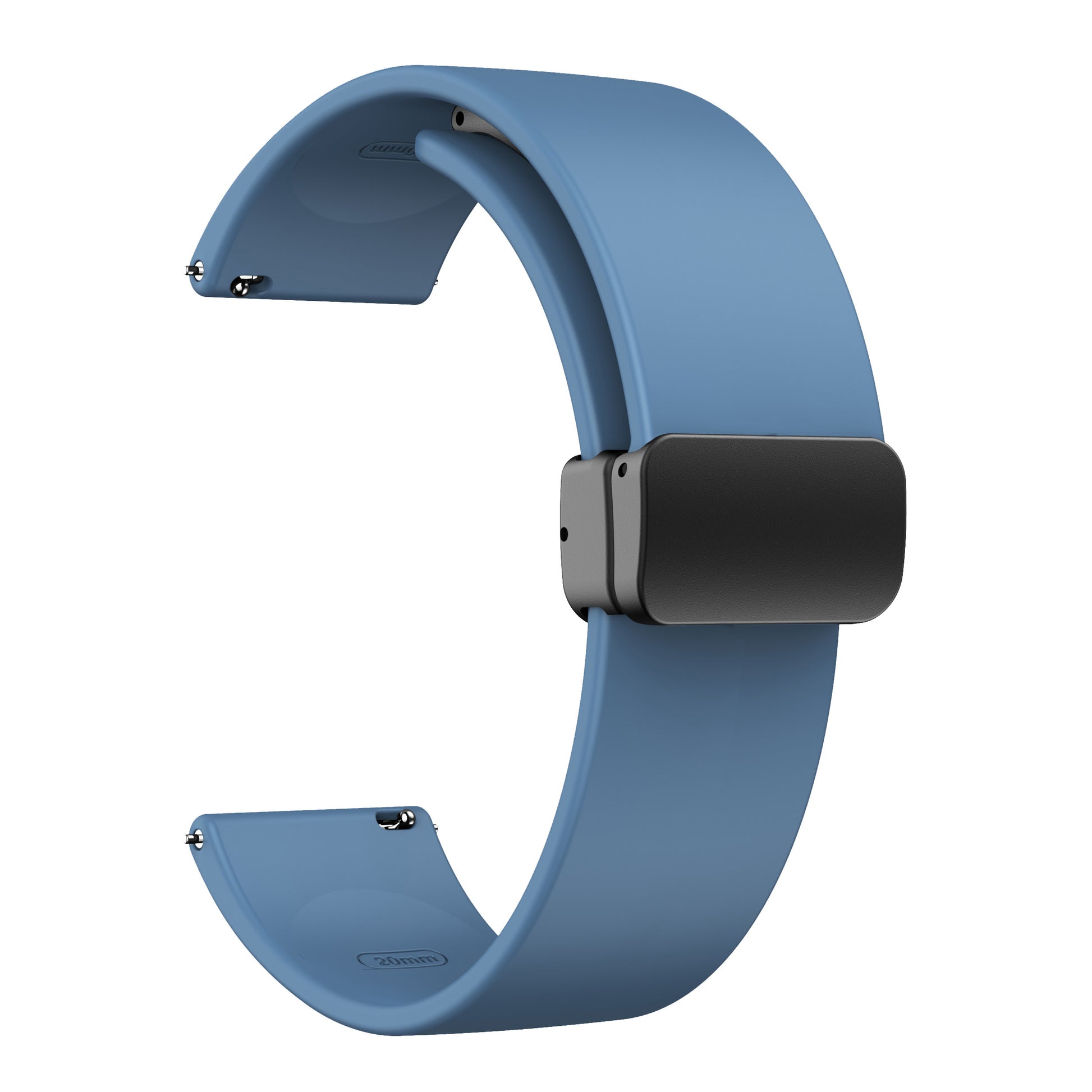 For Garmin Venu / Venu Sq / Venu Sq 2 /  Venu 2 Plus Watch Band 20mm Silicone Wrist Strap with Magnetic Folding Black Buckle