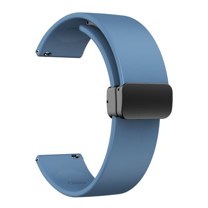 For Garmin Venu / Venu Sq / Venu Sq 2 /  Venu 2 Plus Watch Band 20mm Silicone Wrist Strap with Magnetic Folding Black Buckle