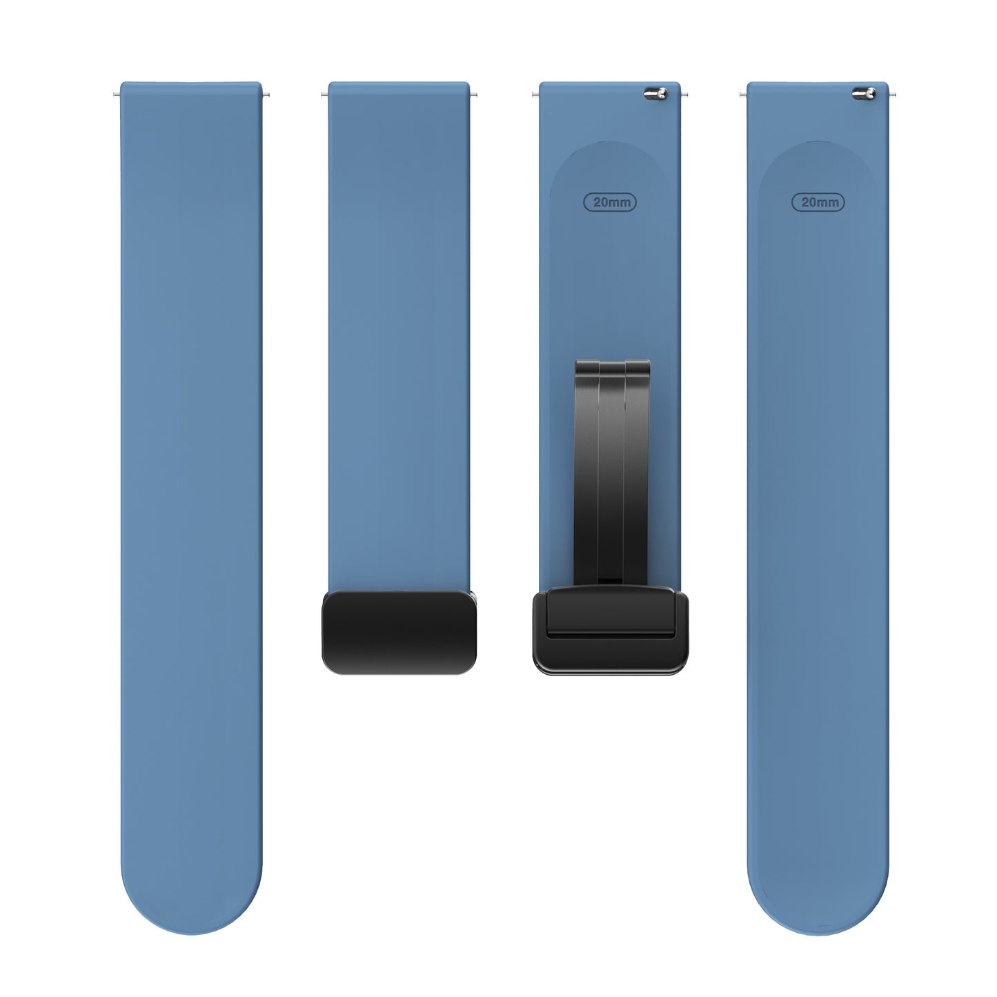 For Garmin Venu / Venu Sq / Venu Sq 2 /  Venu 2 Plus Watch Band 20mm Silicone Wrist Strap with Magnetic Folding Black Buckle