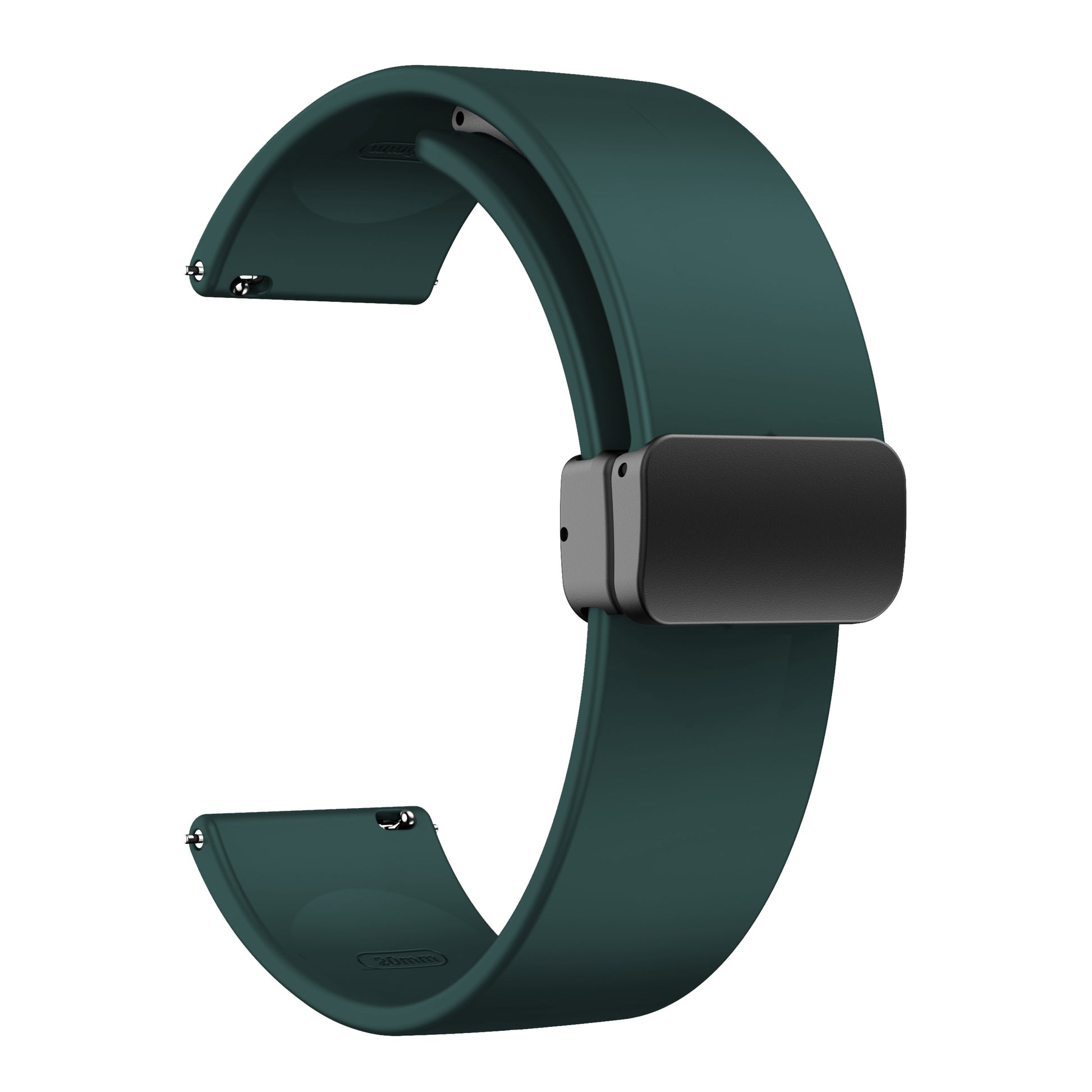 For Garmin Venu / Venu Sq / Venu Sq 2 /  Venu 2 Plus Watch Band 20mm Silicone Wrist Strap with Magnetic Folding Black Buckle