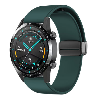 For Garmin Venu / Venu Sq / Venu Sq 2 /  Venu 2 Plus Watch Band 20mm Silicone Wrist Strap with Magnetic Folding Black Buckle