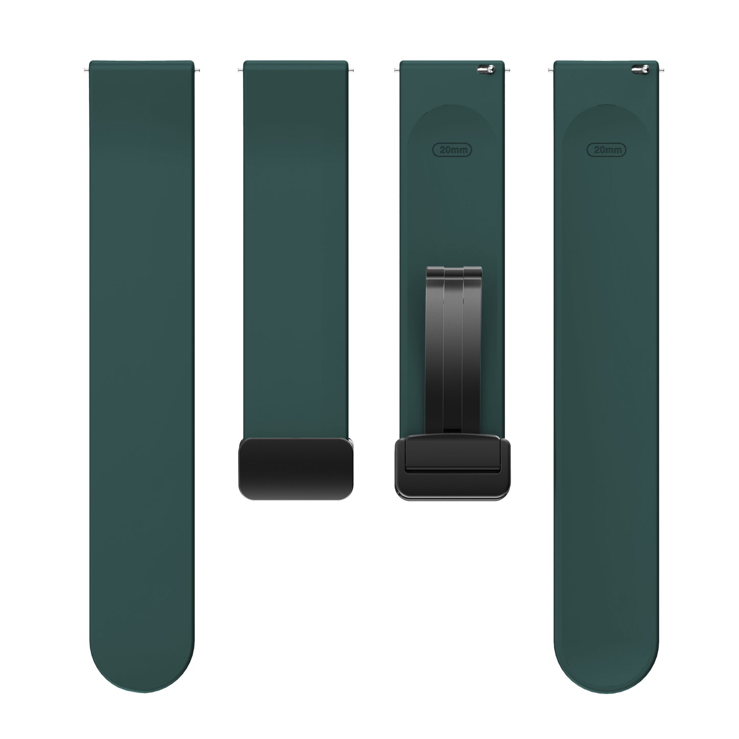 For Garmin Venu / Venu Sq / Venu Sq 2 /  Venu 2 Plus Watch Band 20mm Silicone Wrist Strap with Magnetic Folding Black Buckle