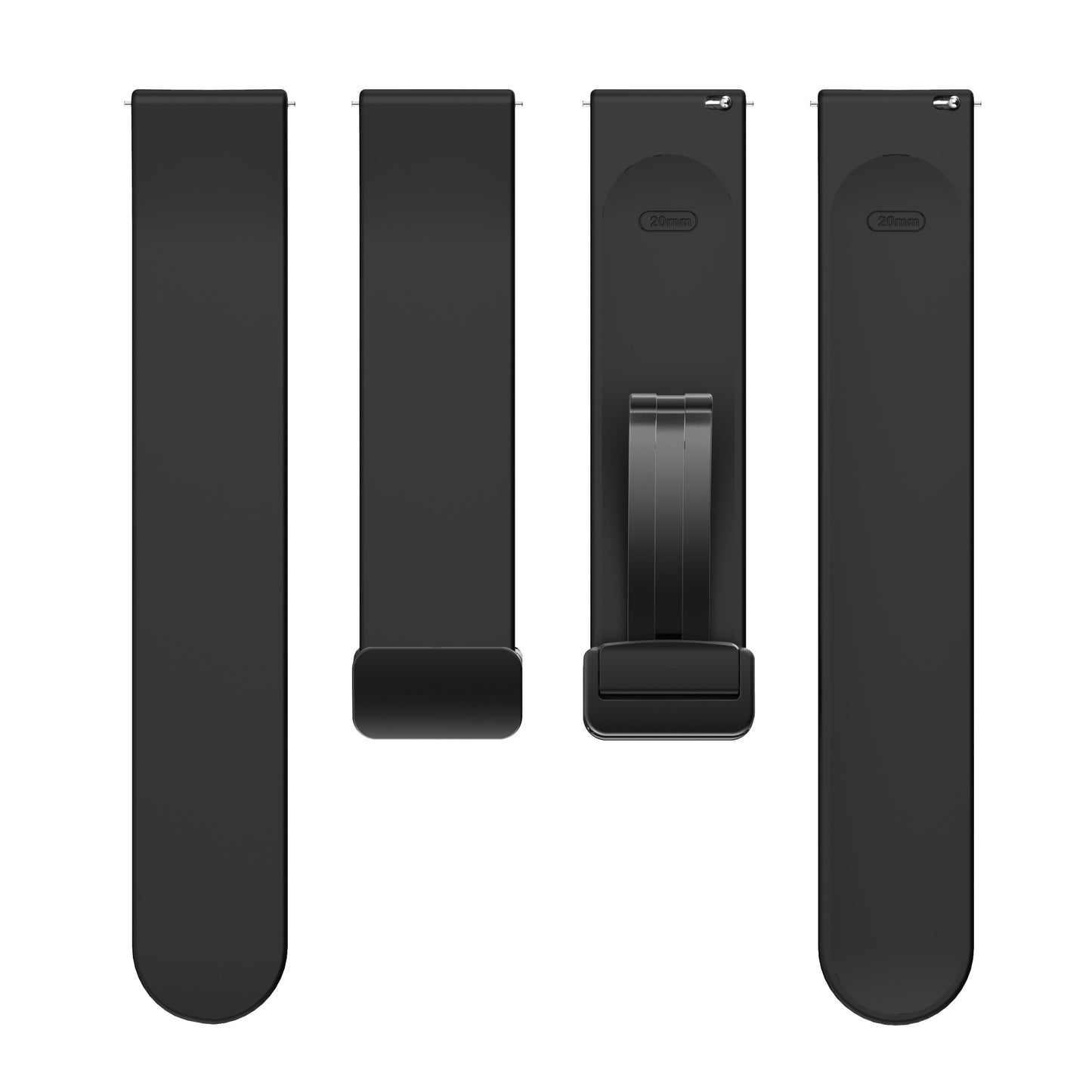 For Garmin Venu / Venu Sq / Venu Sq 2 /  Venu 2 Plus Watch Band 20mm Silicone Wrist Strap with Magnetic Folding Black Buckle