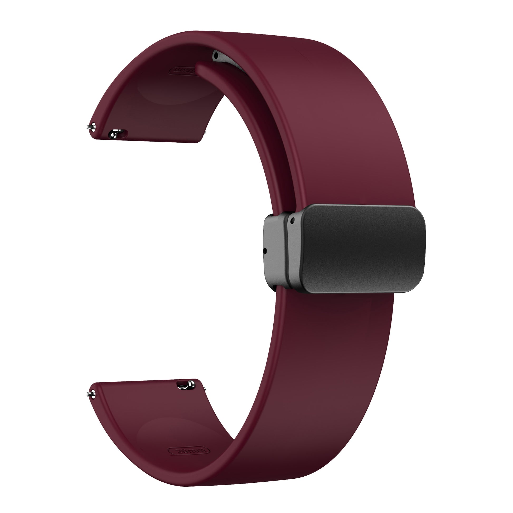 For Garmin Venu / Venu Sq / Venu Sq 2 /  Venu 2 Plus Watch Band 20mm Silicone Wrist Strap with Magnetic Folding Black Buckle
