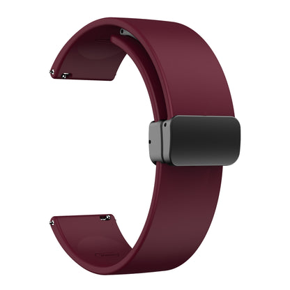 For Garmin Venu / Venu Sq / Venu Sq 2 /  Venu 2 Plus Watch Band 20mm Silicone Wrist Strap with Magnetic Folding Black Buckle