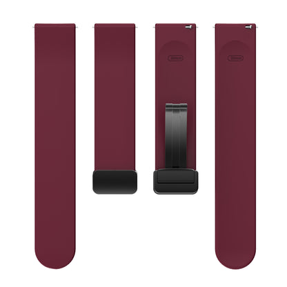 For Garmin Venu / Venu Sq / Venu Sq 2 /  Venu 2 Plus Watch Band 20mm Silicone Wrist Strap with Magnetic Folding Black Buckle