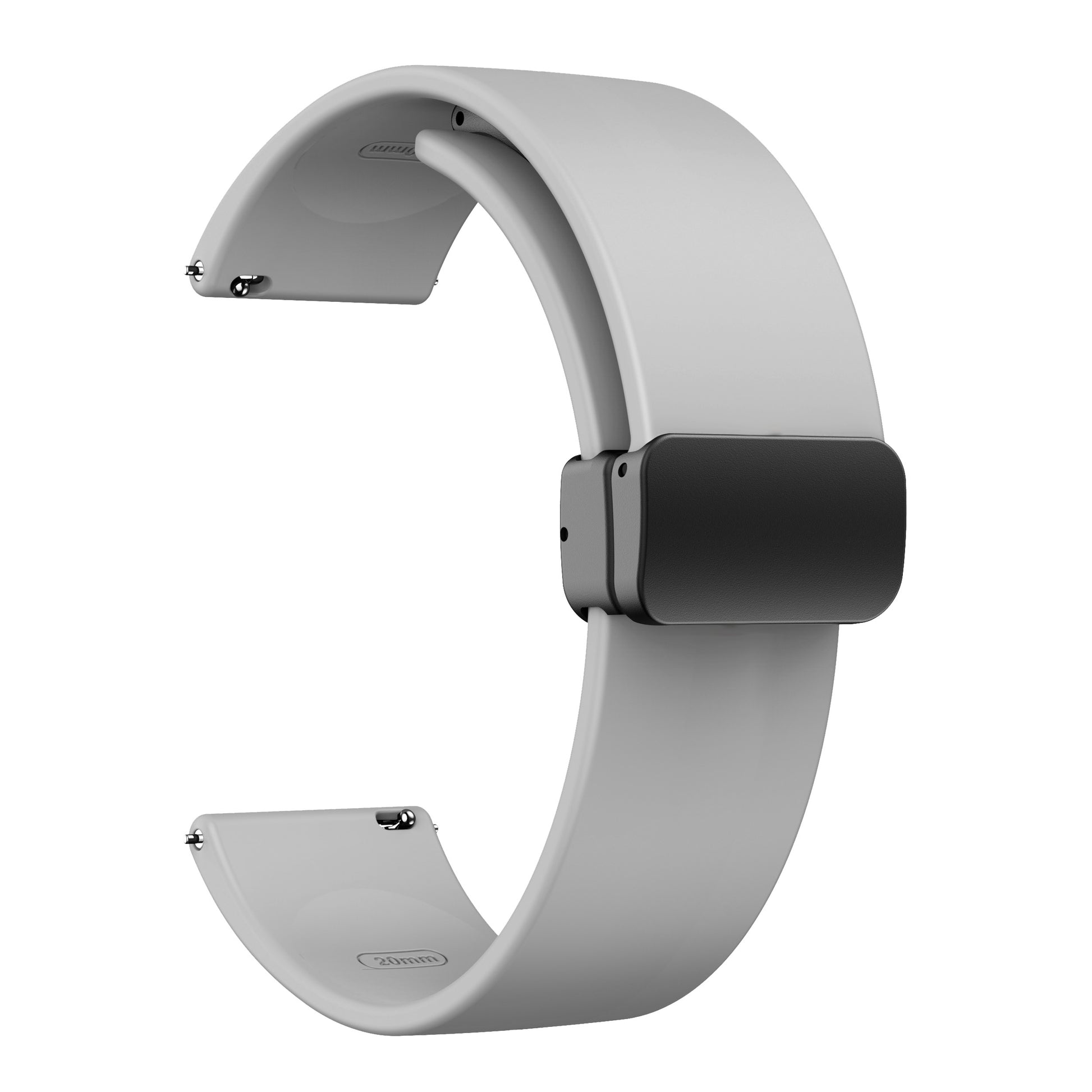 For Garmin Venu / Venu Sq / Venu Sq 2 /  Venu 2 Plus Watch Band 20mm Silicone Wrist Strap with Magnetic Folding Black Buckle