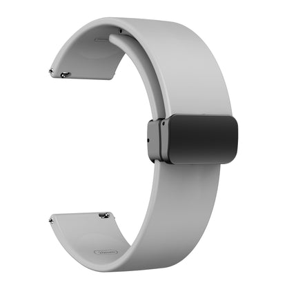 For Garmin Venu / Venu Sq / Venu Sq 2 /  Venu 2 Plus Watch Band 20mm Silicone Wrist Strap with Magnetic Folding Black Buckle