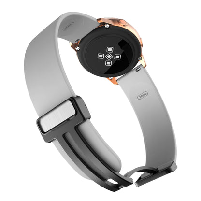 For Garmin Venu / Venu Sq / Venu Sq 2 /  Venu 2 Plus Watch Band 20mm Silicone Wrist Strap with Magnetic Folding Black Buckle
