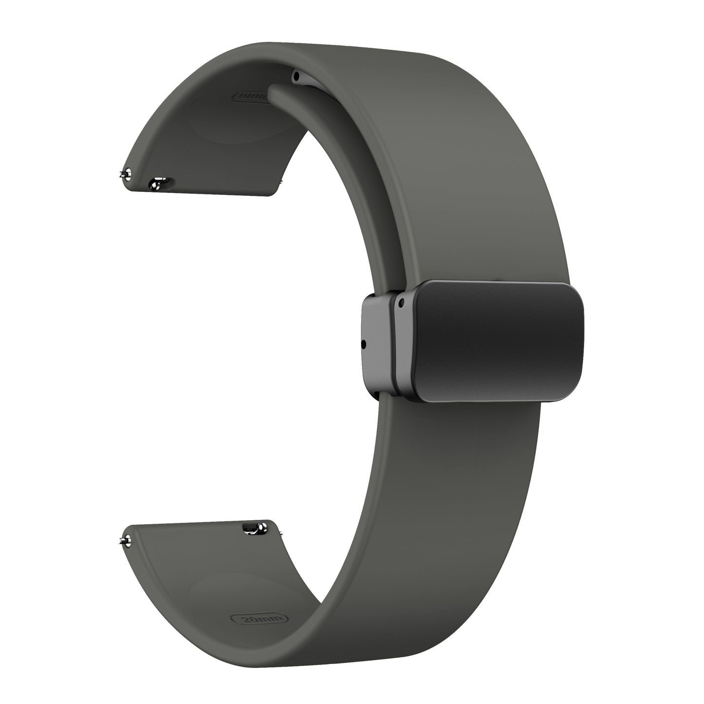 For Garmin Venu / Venu Sq / Venu Sq 2 /  Venu 2 Plus Watch Band 20mm Silicone Wrist Strap with Magnetic Folding Black Buckle