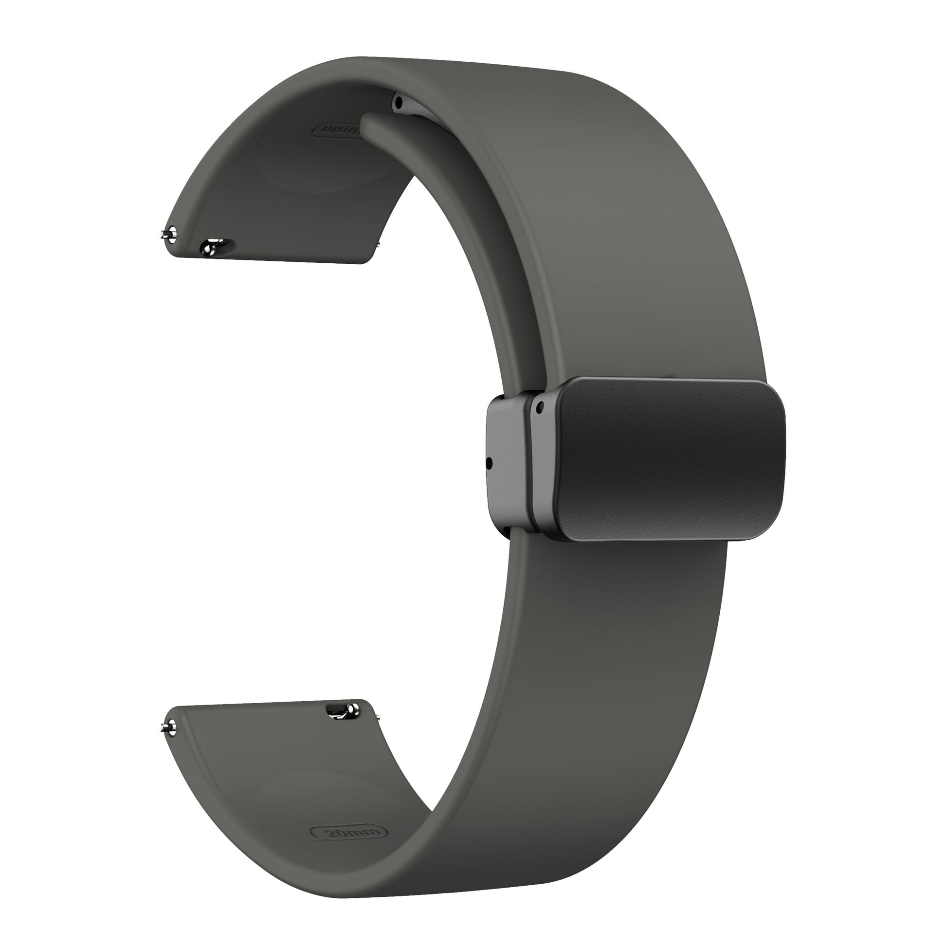 For Garmin Venu / Venu Sq / Venu Sq 2 /  Venu 2 Plus Watch Band 20mm Silicone Wrist Strap with Magnetic Folding Black Buckle