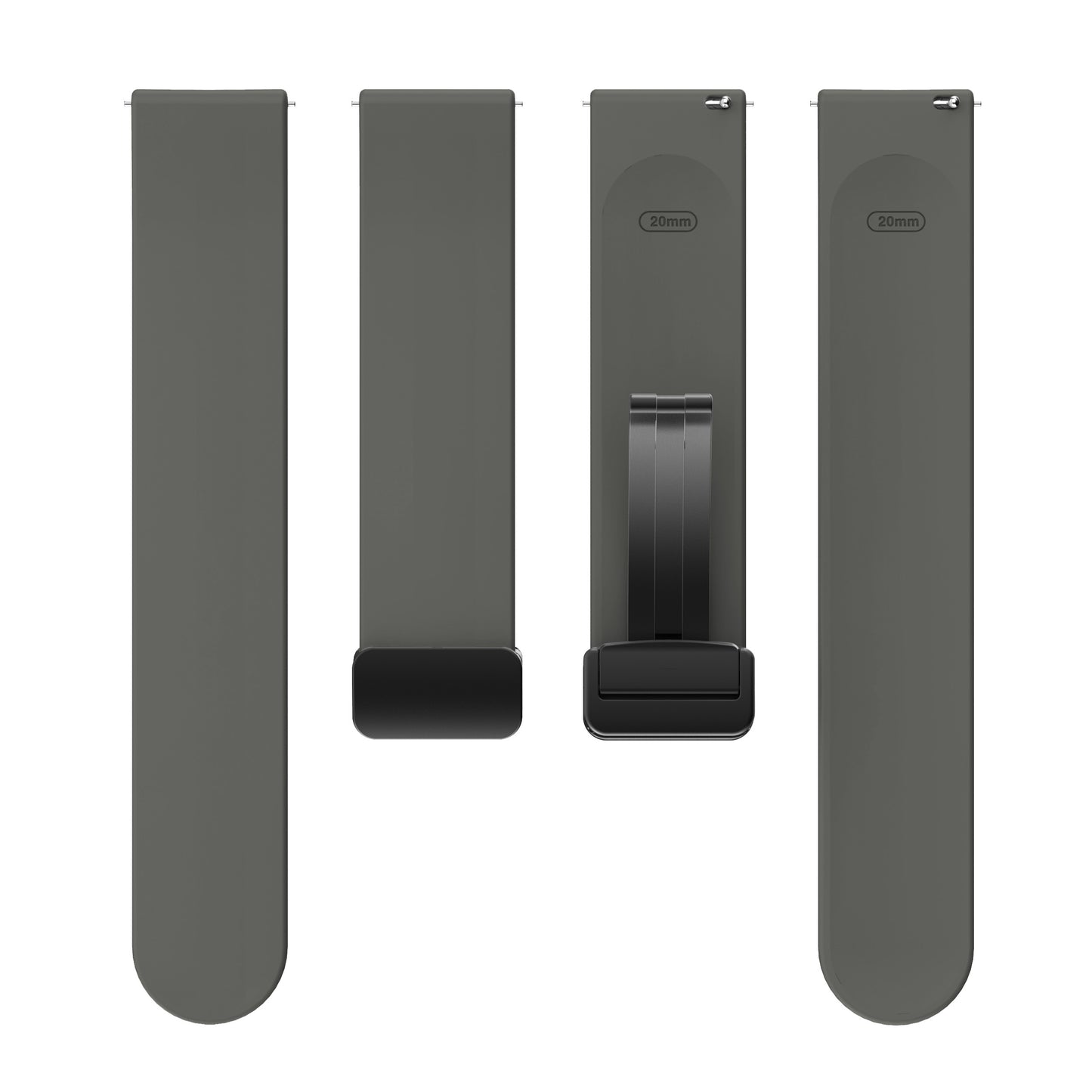 For Garmin Venu / Venu Sq / Venu Sq 2 /  Venu 2 Plus Watch Band 20mm Silicone Wrist Strap with Magnetic Folding Black Buckle