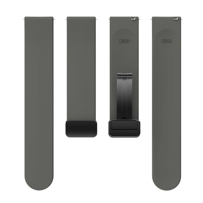 For Garmin Venu / Venu Sq / Venu Sq 2 /  Venu 2 Plus Watch Band 20mm Silicone Wrist Strap with Magnetic Folding Black Buckle