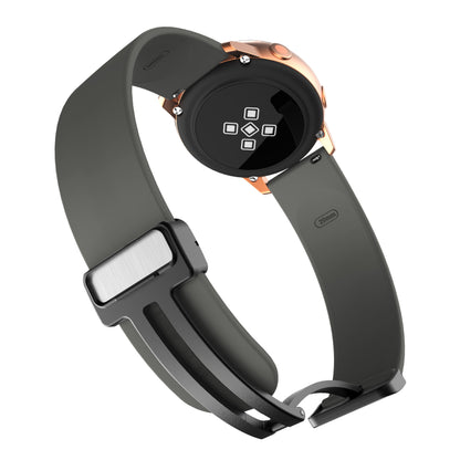 For Garmin Venu / Venu Sq / Venu Sq 2 /  Venu 2 Plus Watch Band 20mm Silicone Wrist Strap with Magnetic Folding Black Buckle