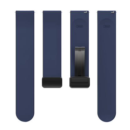 For Garmin Venu / Venu Sq / Venu Sq 2 /  Venu 2 Plus Watch Band 20mm Silicone Wrist Strap with Magnetic Folding Black Buckle