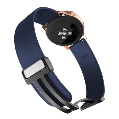 For Garmin Venu / Venu Sq / Venu Sq 2 /  Venu 2 Plus Watch Band 20mm Silicone Wrist Strap with Magnetic Folding Black Buckle