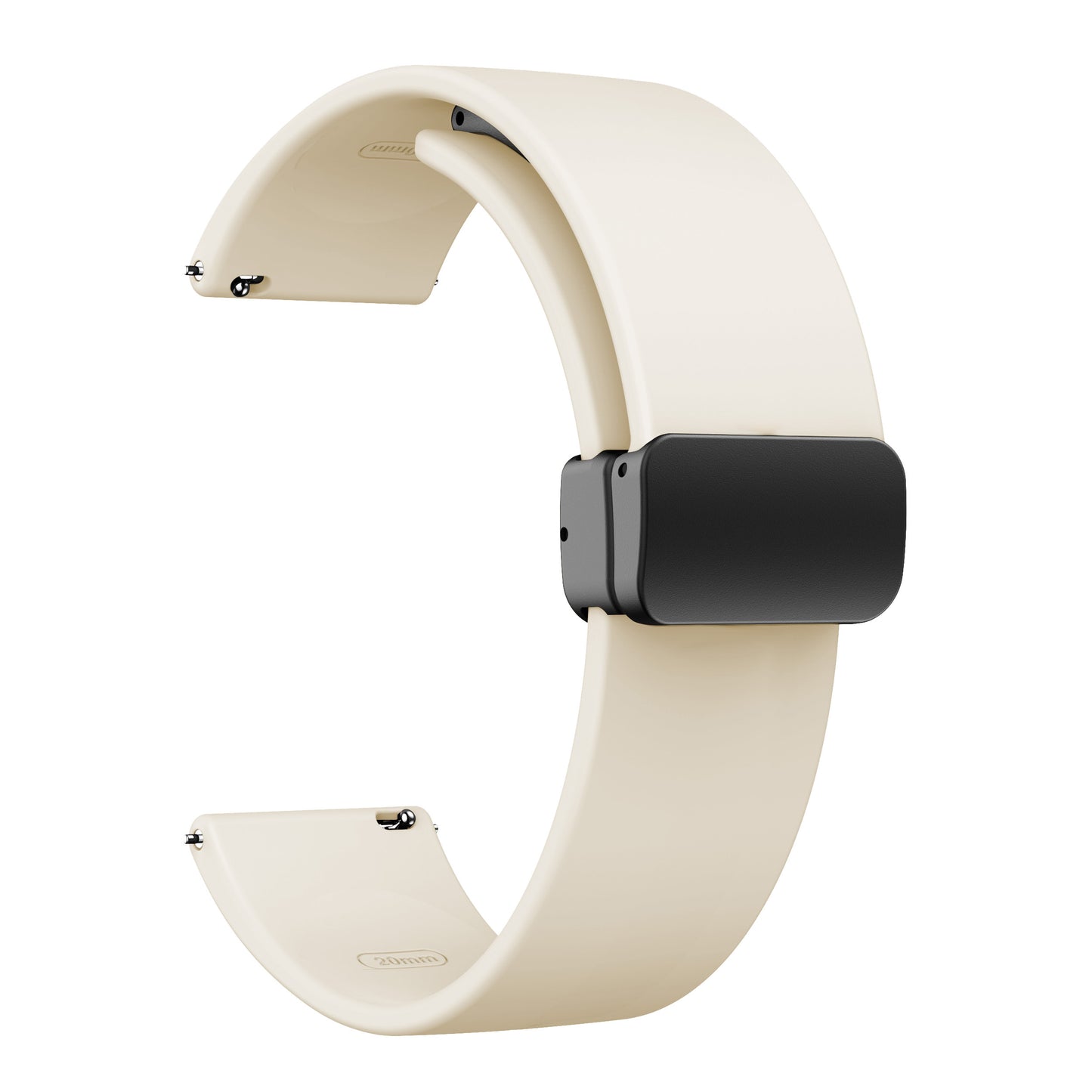 For Garmin Venu / Venu Sq / Venu Sq 2 /  Venu 2 Plus Watch Band 20mm Silicone Wrist Strap with Magnetic Folding Black Buckle