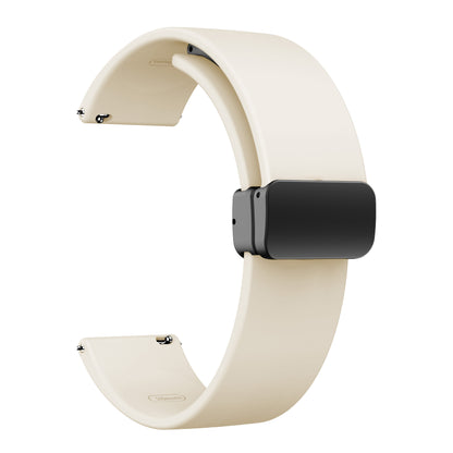 For Garmin Venu / Venu Sq / Venu Sq 2 /  Venu 2 Plus Watch Band 20mm Silicone Wrist Strap with Magnetic Folding Black Buckle