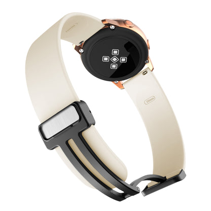 For Garmin Venu / Venu Sq / Venu Sq 2 /  Venu 2 Plus Watch Band 20mm Silicone Wrist Strap with Magnetic Folding Black Buckle