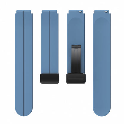For Garmin Forerunner 265S / 255S / Venu 2S Watch Band 18mm Silicone Strap with Magnetic Folding Black Buckle