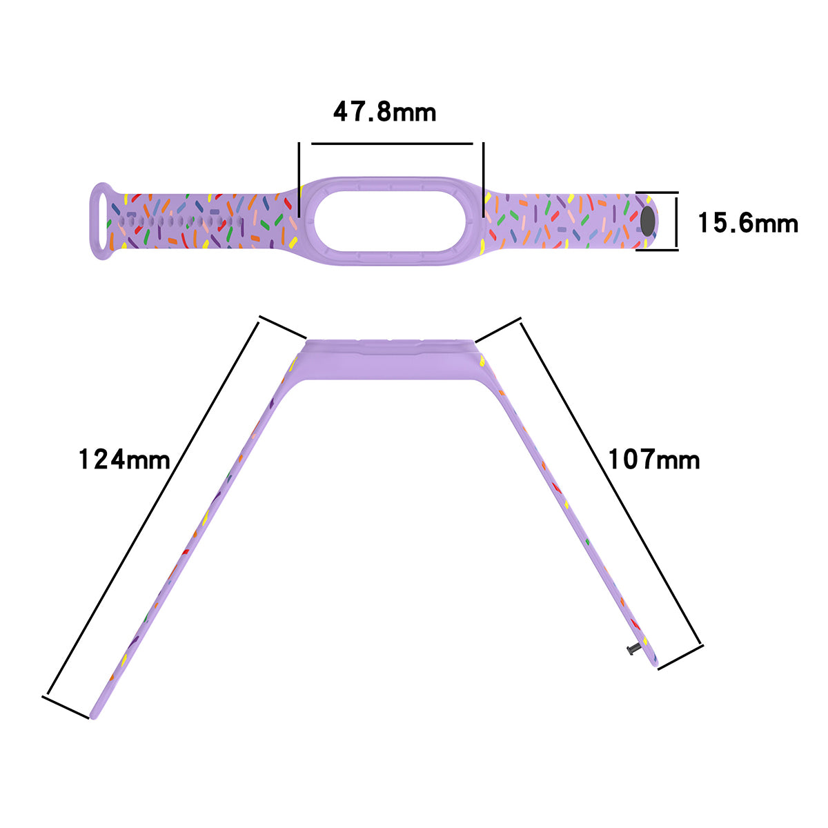 ENKAY HAT PRINCE For Xiaomi Smart Band 8 Printed Silicone Watch Strap Watch Case with PC Edge PMMA Screen Film
