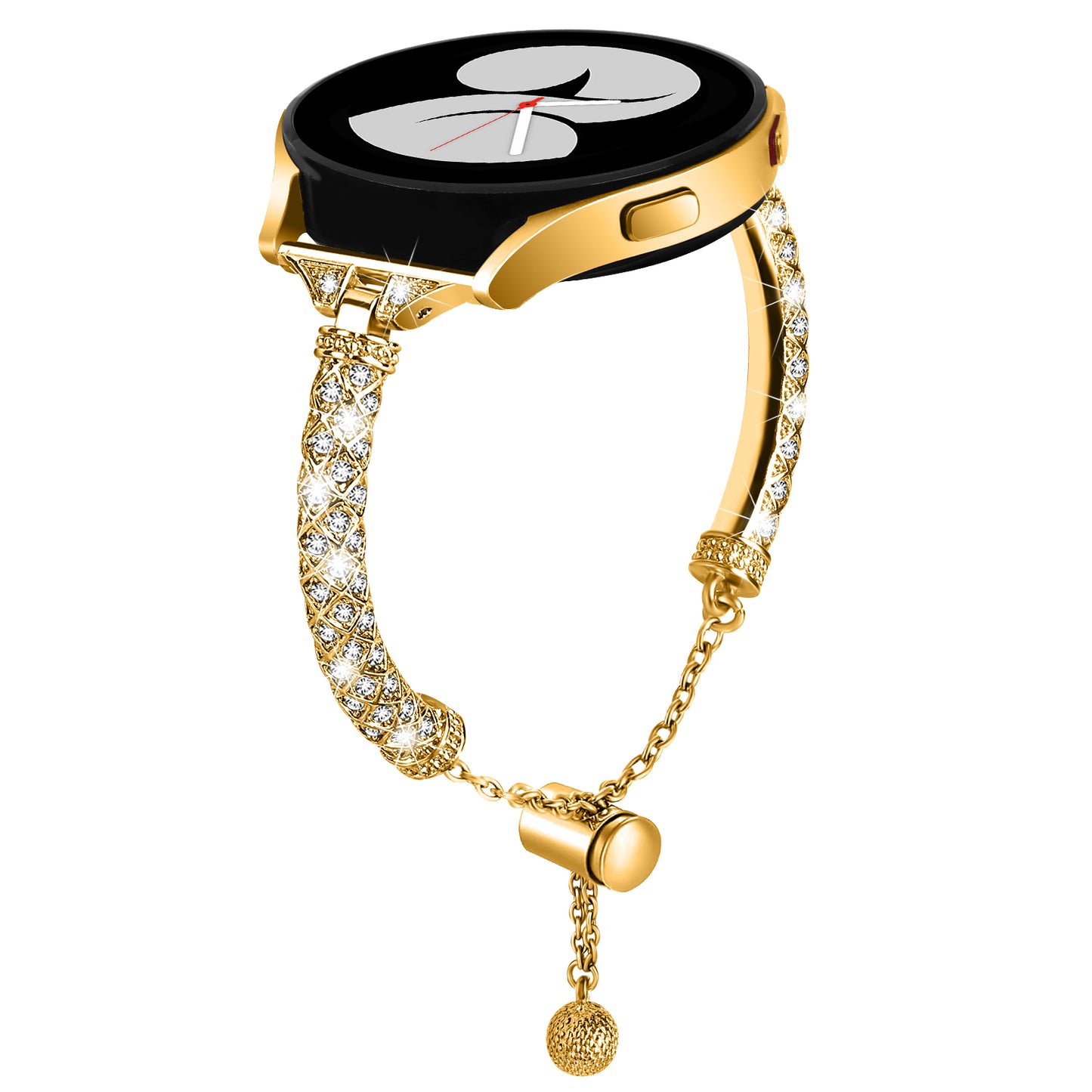 For Samsung Galaxy Watch Active / Watch Active2 44mm / Active2 40mm Rhinestone Jewelry Watch Strap 20mm Sliding Metal Wrist Band
