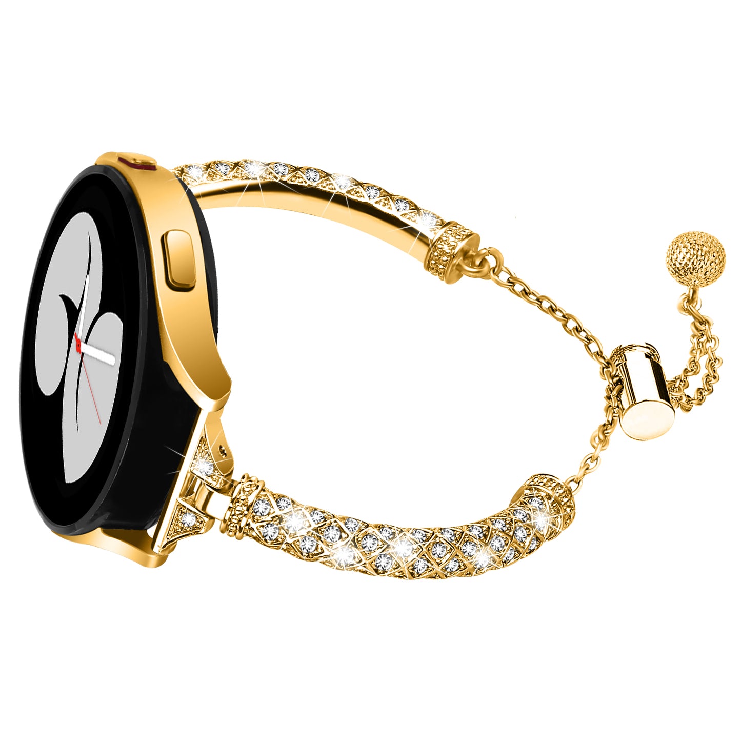 For Samsung Galaxy Watch Active / Watch Active2 44mm / Active2 40mm Rhinestone Jewelry Watch Strap 20mm Sliding Metal Wrist Band