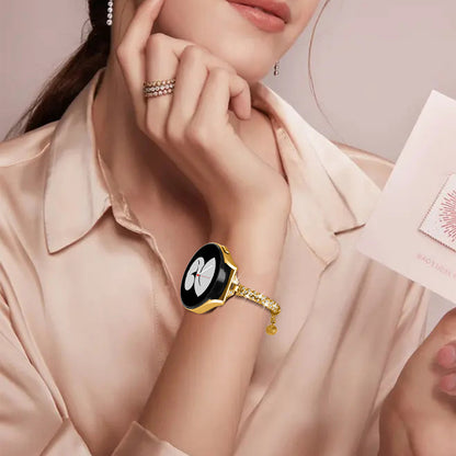 For Samsung Galaxy Watch Active / Watch Active2 44mm / Active2 40mm Rhinestone Jewelry Watch Strap 20mm Sliding Metal Wrist Band