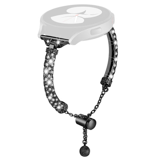 For Samsung Galaxy Watch Active / Watch Active2 44mm / Active2 40mm Rhinestone Jewelry Watch Strap 20mm Sliding Metal Wrist Band