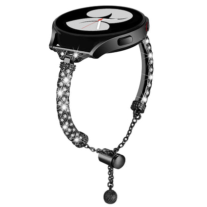 For Samsung Galaxy Watch Active / Watch Active2 44mm / Active2 40mm Rhinestone Jewelry Watch Strap 20mm Sliding Metal Wrist Band
