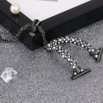 For Samsung Galaxy Watch Active / Watch Active2 44mm / Active2 40mm Rhinestone Jewelry Watch Strap 20mm Sliding Metal Wrist Band