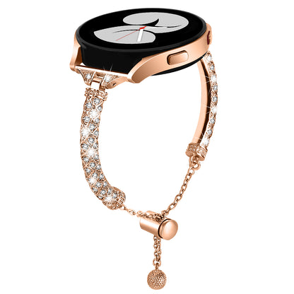 For Samsung Galaxy Watch Active / Watch Active2 44mm / Active2 40mm Rhinestone Jewelry Watch Strap 20mm Sliding Metal Wrist Band