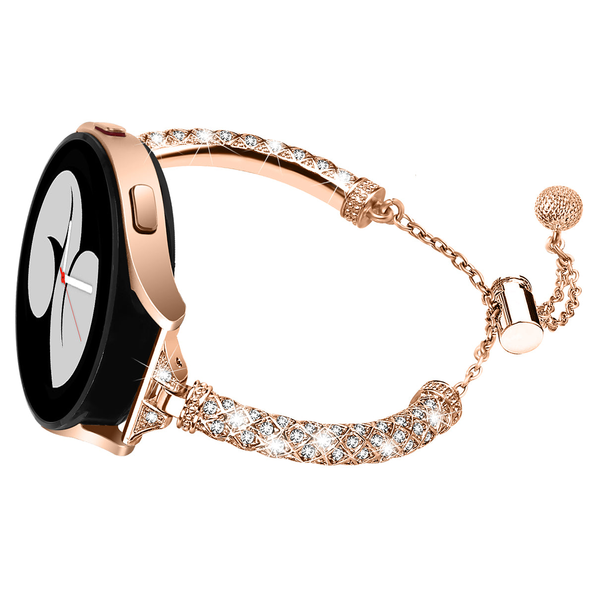 For Samsung Galaxy Watch Active / Watch Active2 44mm / Active2 40mm Rhinestone Jewelry Watch Strap 20mm Sliding Metal Wrist Band