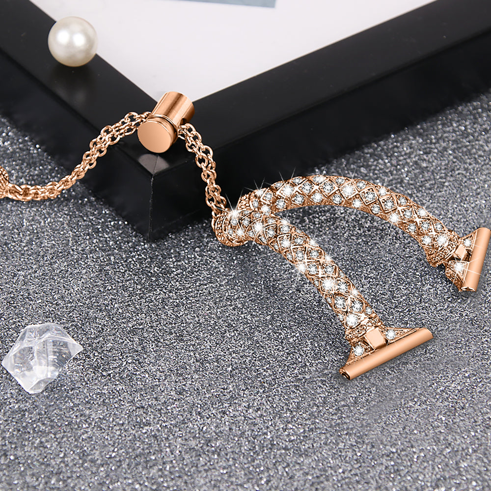 For Samsung Galaxy Watch Active / Watch Active2 44mm / Active2 40mm Rhinestone Jewelry Watch Strap 20mm Sliding Metal Wrist Band