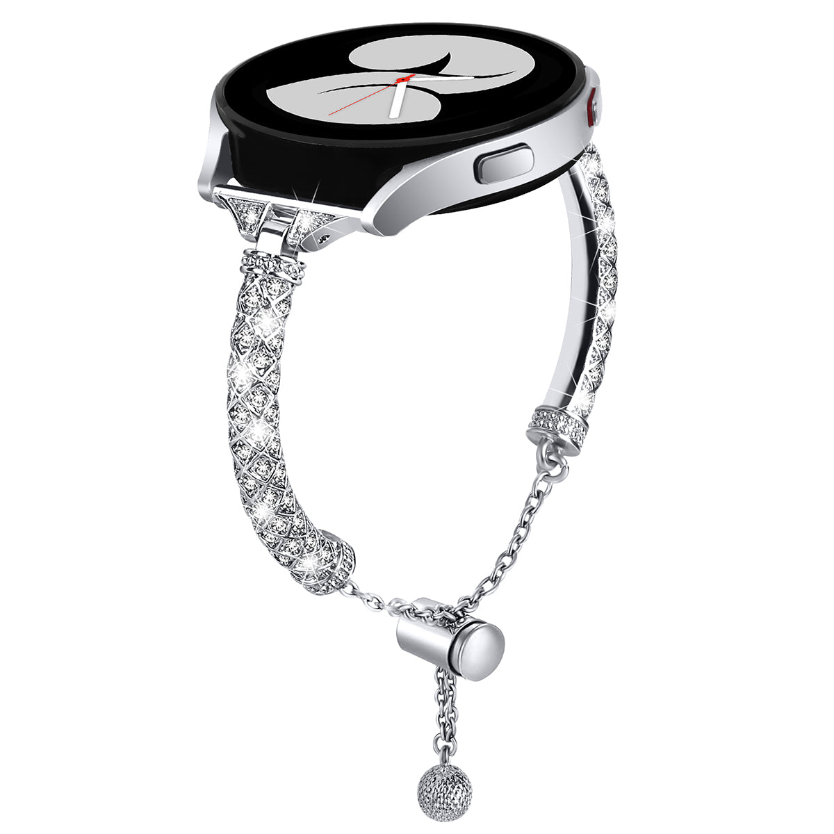 For Samsung Galaxy Watch Active / Watch Active2 44mm / Active2 40mm Rhinestone Jewelry Watch Strap 20mm Sliding Metal Wrist Band
