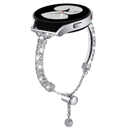 For Samsung Galaxy Watch Active / Watch Active2 44mm / Active2 40mm Rhinestone Jewelry Watch Strap 20mm Sliding Metal Wrist Band