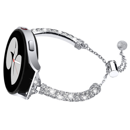 For Samsung Galaxy Watch Active / Watch Active2 44mm / Active2 40mm Rhinestone Jewelry Watch Strap 20mm Sliding Metal Wrist Band